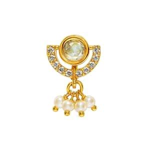 Buy JEWELOPIA Gold Plated Marathi Nath Clip on Pearl Drop Maharashtrian ...