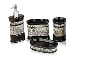 Urbancart 4 Piece Ceramic Bathroom Accessory Set Soap Dish, Tumbler ...