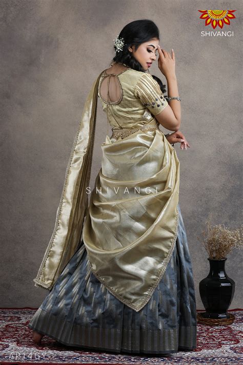 Half N Half Silk half saree davani for girls