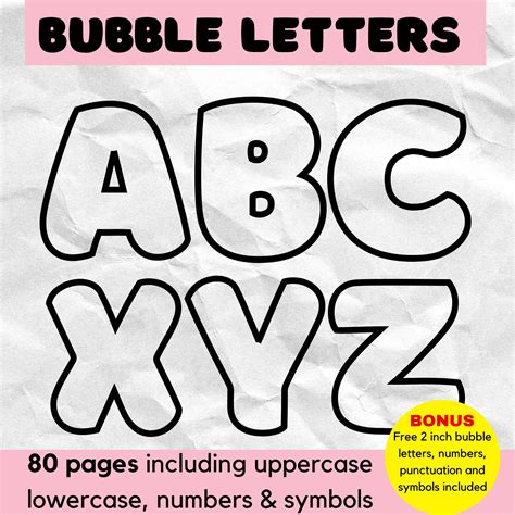 Printable Large Size Alphabet Bubble Letters