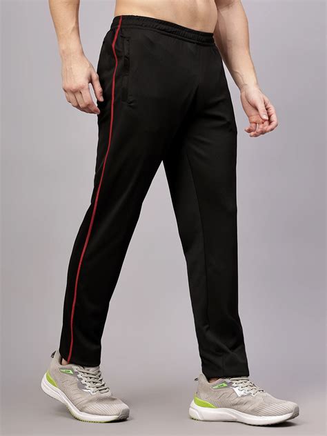 Buy Black Red Track Pants for Men online in India