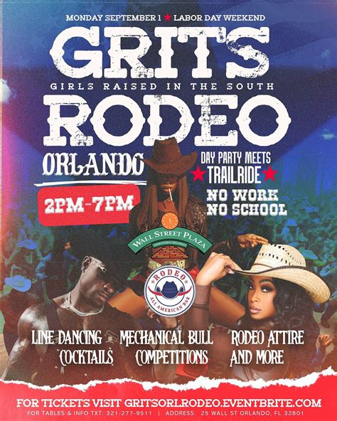 GRITS RODEO ORLANDO (Day Party Meets Trailride), Rodeo: All American ...