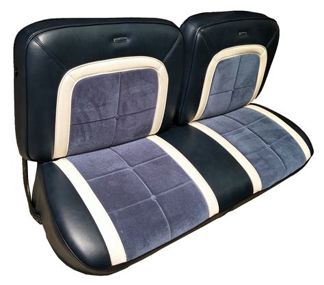 1976 Ford F-150 Std Cab Pickup Seat Upholstery Front Bench w/ Closed Back, Royal Blue Velour ...