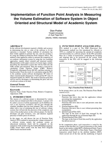 Function Point Metric in Analysis Model 的图像结果