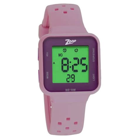 Buy Online Zoop Digital Watch with Pink Dial & Pink Strap for Girls ...