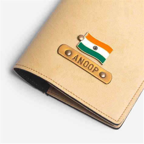 Buy Personalised Beige Passport Cover Online In India