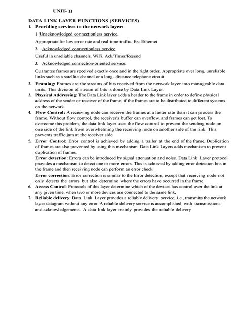 Computer Network and Security Unit 2 - UNIT- II DATA LINK LAYER ...