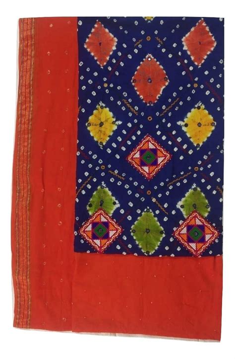 Buy Smit Enterprise Kachhi Bandhani Cotton Silk Unstitched Dress ...