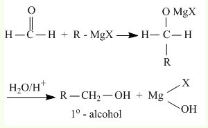Grignard reagent reacts with HCHO to produce: - Tardigrade