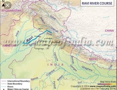 hlo can anyone's can tells me location of ravi river on Map - Brainly.in