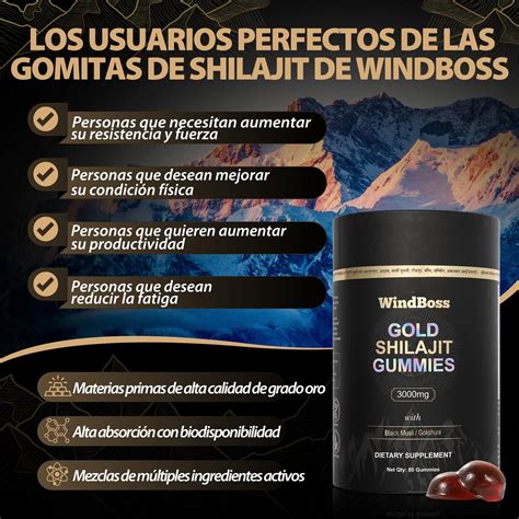 WindBoss Gold Shilajit Gummies – 3000mg de Energía del Himalaya (Grado – Ofertasenmexico.com