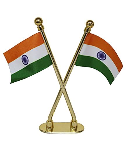 FlagSource Indian Miniature Car Dashboard Flags With an ABS X-Staff