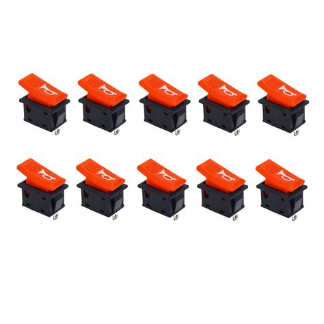 10A 125V AC 2 pin SPST momentary red color small plastic horn rocker ...