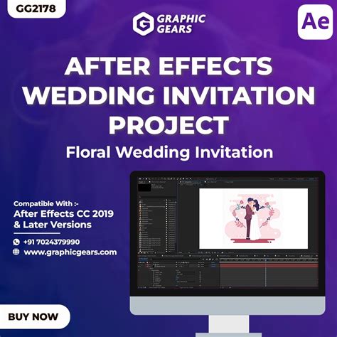 Animated Floral Wedding Invitation After Effects Project - GraphicGears
