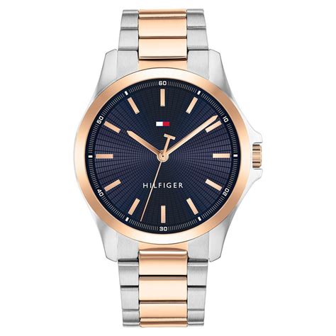 Buy Online Tommy Hilfiger Quartz Analog Blue Dial Two Toned Stainless ...