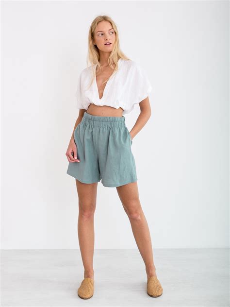 linen shorts women