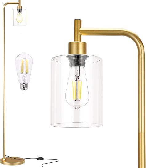 Ziisee Floor Lamps for Living Room - Industrial Standing Lamp with ...