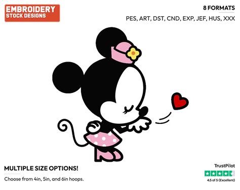 Minnie Blowing A Kiss - Disney Chibi Cuties - Miscellaneous Designs ...