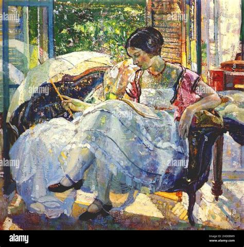 Richard Edward Miller - Lady reading Stock Photo - Alamy