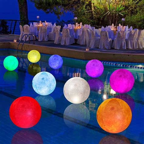 Amazon.com: QOLNBY Floating Pool Lights, Pool Lights with 6 Dynamic ...