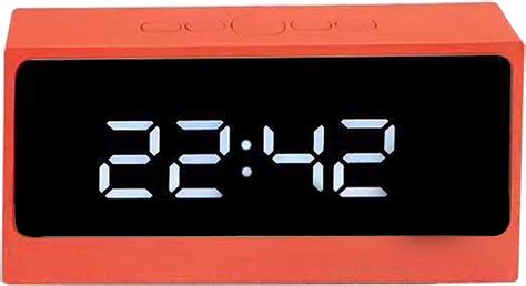 Buy DERCLIVE Elec Clock with Calendar Mirror Table Clock for Bedside g ...