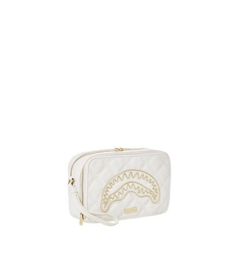 Pochette Sprayground Riviera White Gold Toiletry Bianco Unisex