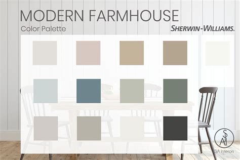 Modern Farmhouse Color Palette Sherwin Williams Interior - Etsy