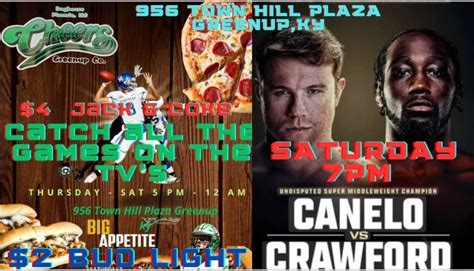Crawford / Canelo fights with the Beast!, Greenup Co Cheers, 13 ...