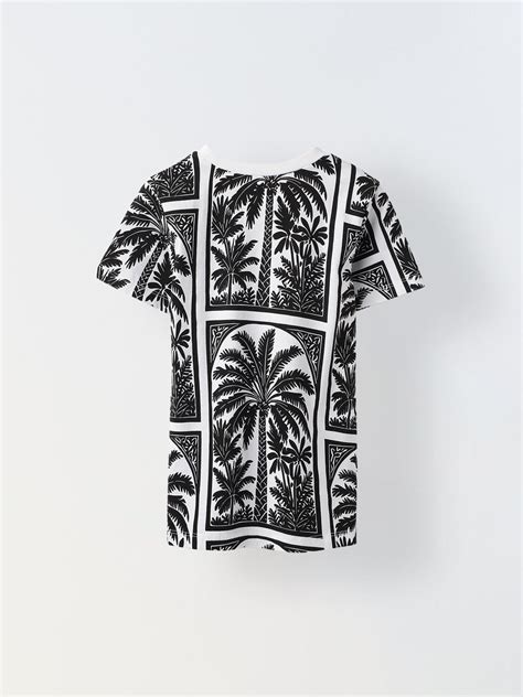 Black & White Palm Print T-shirt – Spunkies