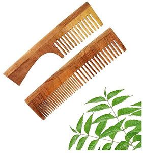 DAUMI Ayurvedic Neem Wood Anti Dandruff Hair Comb ( pack of 2) - Price ...