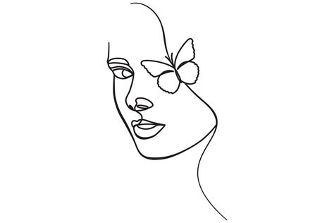 Woman Eyes and Butterfly Outline Graphic by subujayd · Creative Fabrica