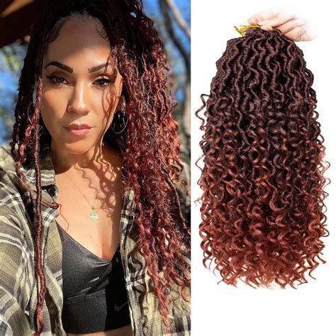 Buy ZRQ 8 Packs Ginger Faux Locs Crochet Hair, 14 Inch Goddess Locs ...