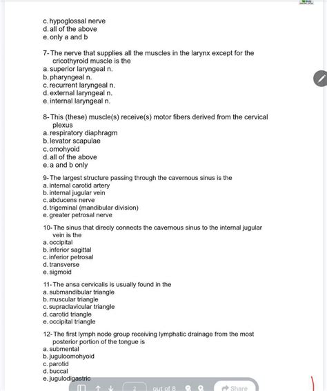 SOLUTION: Mcq anatomy head and neck - Studypool