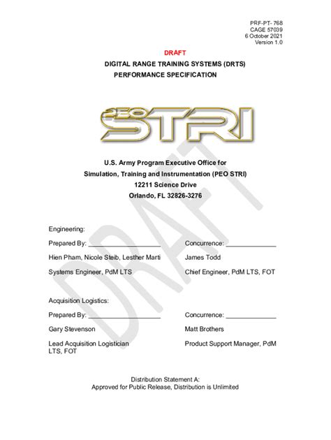 Fillable Online Digital Training Range System (DRTS) Perf Spec ...