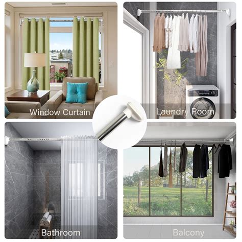 Snapklik.com : Oxdigi Tension Curtain Rods Adjustable Shower Curtain ...