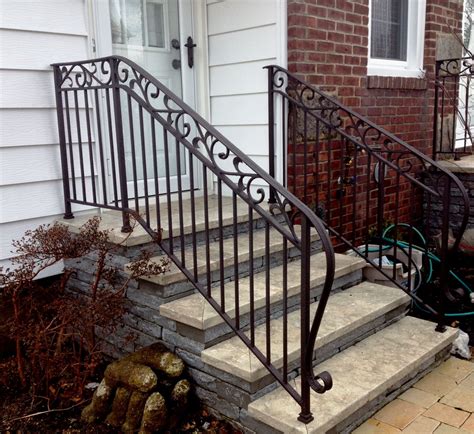 Wrought Iron Hand Rail with Scrolls