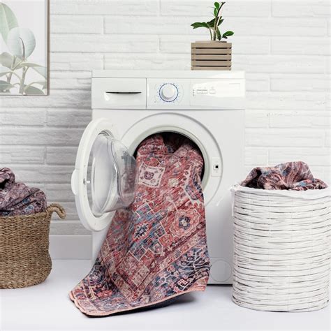 Everwash 5 X 7 (ft) Brick Red Indoor Medallion Machine Washable Area ...