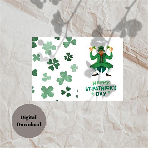 St Patricks Day Greetings Card. Printable Card,personalised St Paddys ...