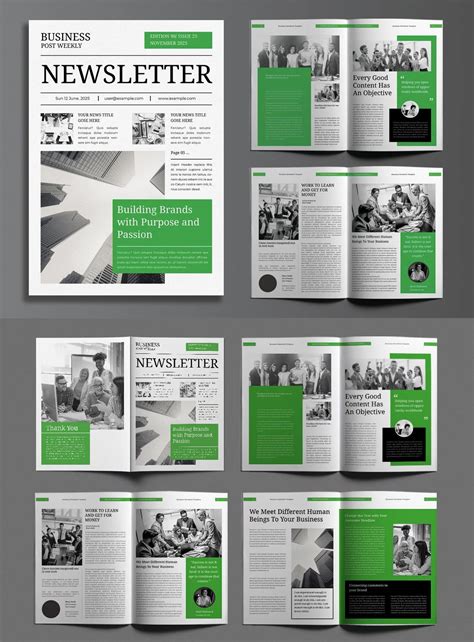 Professional Daily Business Newsletter Template for InDesign INDD ...