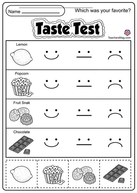 Image result for Taste Test Worksheet
