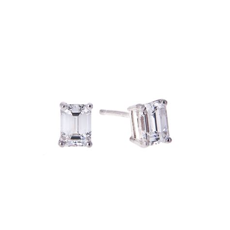 Platinum Emerald Cut Diamond Earrings | Hancocks Jewellers