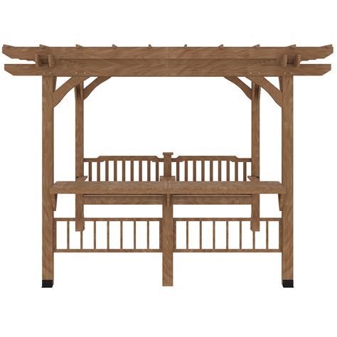 Outsunny 14' x 10' Outdoor Pergola with Bar Counters and Seatings ...
