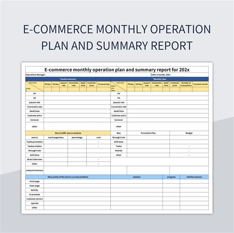 Operational Plan Template Excel 的图像结果