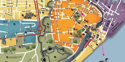 Old Quebec tourist map - Old Quebec City attractions map (Quebec - Canada)