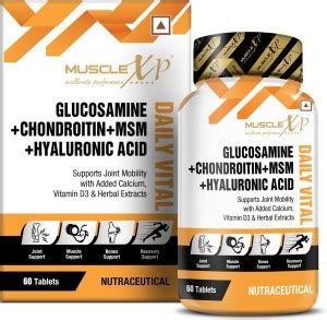MuscleXP Glucosamine + Chondroitin +MSM + Hyaluronic Acid Daily Vital ...