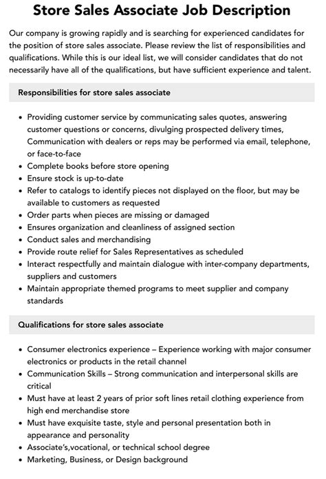 Image result for Retail Sales Associate Job Posting