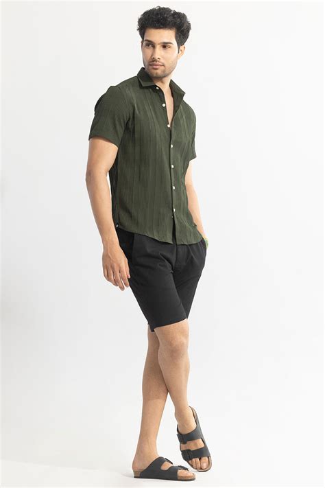 Buy Men's AeroMesh Dark Green Shirt Online | SNITCH