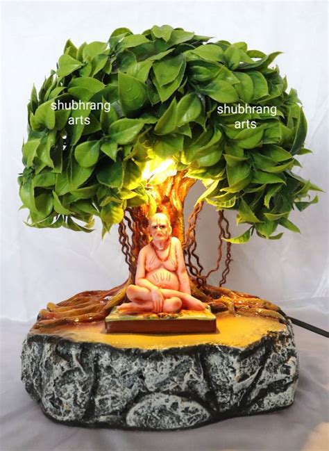 Shubhrangarts Shri Swami Samarth Idol with Tree(Light) Decorative ...