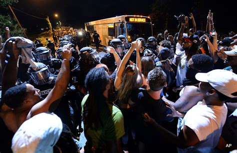 Protesters Clash With Riot Police Following Fatal Police Shooting In ...