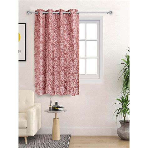 Buy Saral Home Kanan Cotton Mauve Room Darkening Curtain (4X5 Feet) Online